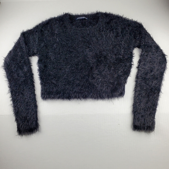 Brandy Melville Sweaters - Brandy Melville Black Monster Fur Cropped Sweater